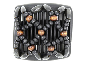 African Butterfly Chameleon Hair Comb - Ndebele Black 63