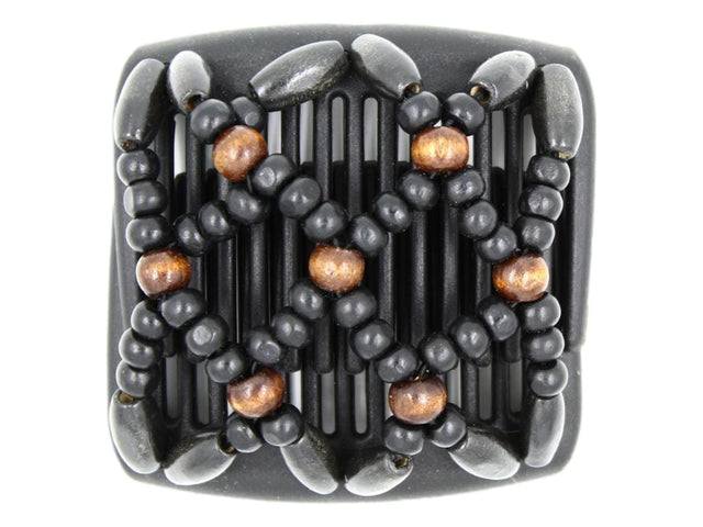 African Butterfly Chameleon Hair Comb - Ndebele Black 63