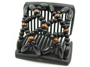 African Butterfly Chameleon Hair Comb - Ndebele Black 63