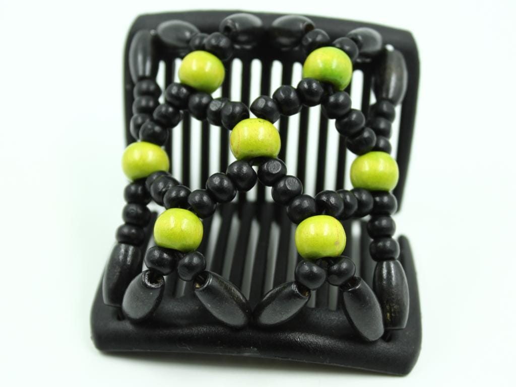 African Butterfly Chameleon Hair Comb - Ndebele Black 64