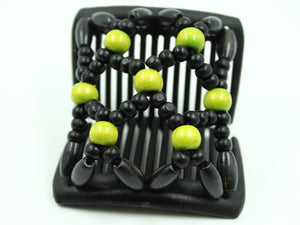 African Butterfly Chameleon Hair Comb - Ndebele Black 64