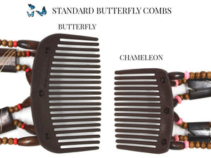African Butterfly Chameleon Hair Comb - Ndebele Brown 69