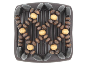 African Butterfly Chameleon Hair Comb - Ndebele Brown 88