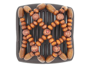 African Butterfly Chameleon Hair Comb - Ndebele Brown 93