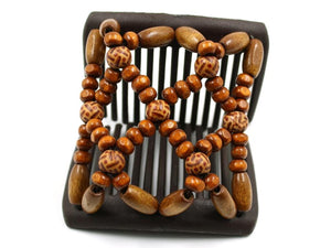 African Butterfly Chameleon Hair Comb - Ndebele Brown 94