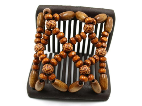 African Butterfly Chameleon Hair Comb - Ndebele Brown 94