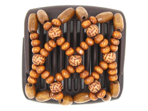 African Butterfly Chameleon Hair Comb - Ndebele Brown 94