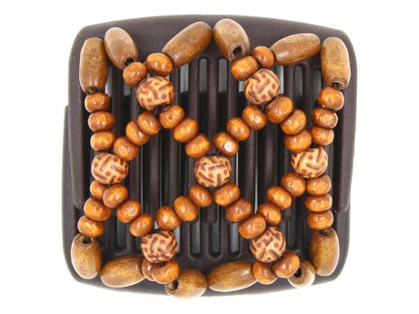 African Butterfly Chameleon Hair Comb - Ndebele Brown 94