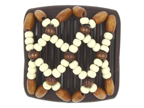 African Butterfly Chameleon Hair Comb - Ndebele Brown 95