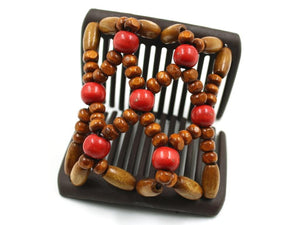 African Butterfly Chameleon Hair Comb - Ndebele Brown 96