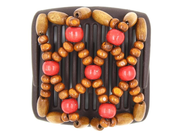 African Butterfly Chameleon Hair Comb - Ndebele Brown 96