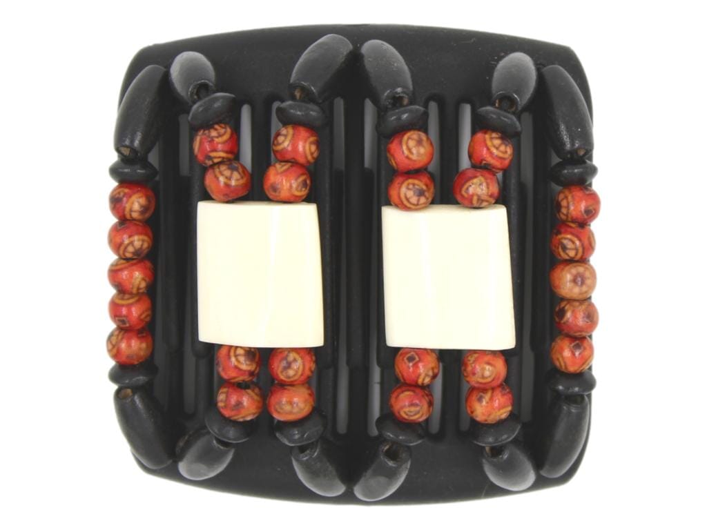 African Butterfly Chameleon Hair Comb - Stones & Bones Black 52