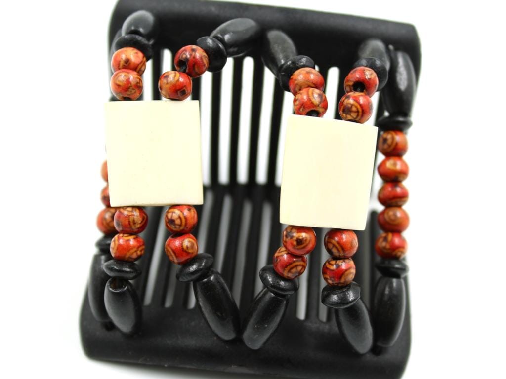 African Butterfly Chameleon Hair Comb - Stones & Bones Black 52