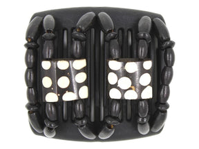 African Butterfly Chameleon Hair Comb - Stones & Bones Black 54