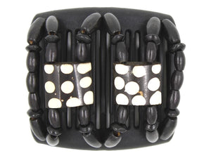 African Butterfly Chameleon Hair Comb - Stones & Bones Black 54