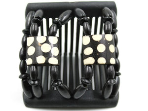 African Butterfly Chameleon Hair Comb - Stones & Bones Black 54