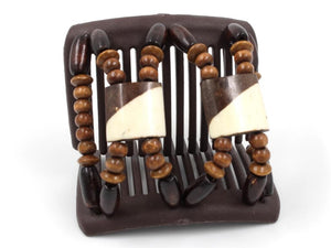 African Butterfly Chameleon Hair Comb - Stones & Bones Brown 42