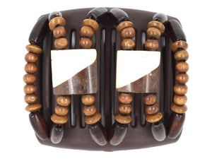 African Butterfly Chameleon Hair Comb - Stones & Bones Brown 42