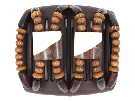 African Butterfly Chameleon Hair Comb - Stones & Bones Brown 42