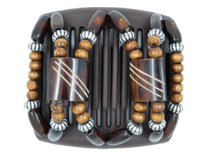 African Butterfly Chameleon Hair Comb - Stones & Bones Brown 44