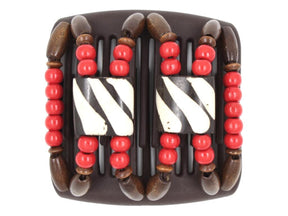 African Butterfly Chameleon Hair Comb - Stones & Bones Brown 45