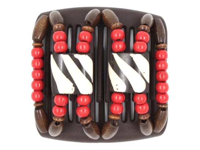 African Butterfly Chameleon Hair Comb - Stones & Bones Brown 45