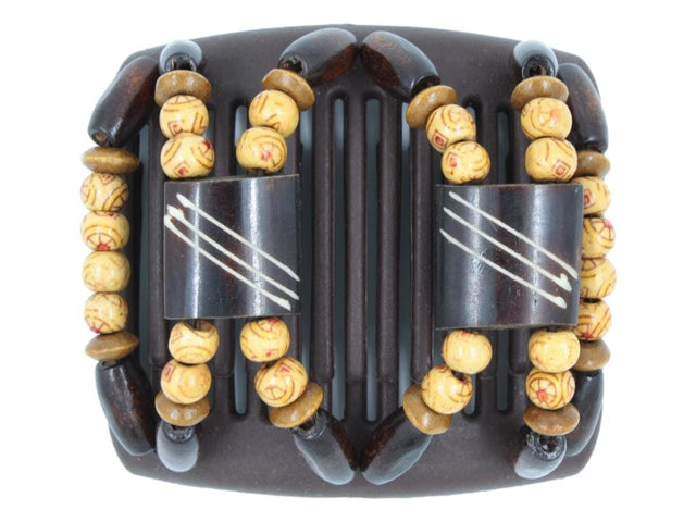 African Butterfly Chameleon Hair Comb - Stones & Bones Brown 46
