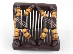 African Butterfly Chameleon Hair Comb - Stones & Bones Brown 46