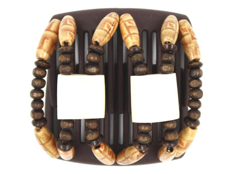 African Butterfly Chameleon Hair Comb - Stones & Bones Brown 52