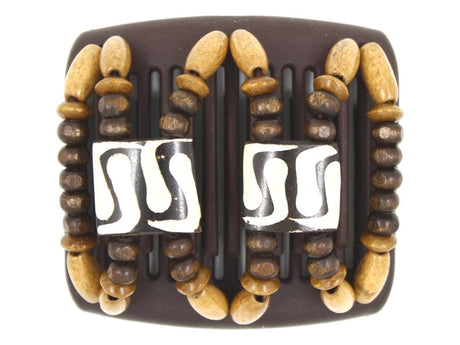 African Butterfly Chameleon Hair Comb - Stones & Bones Brown 53