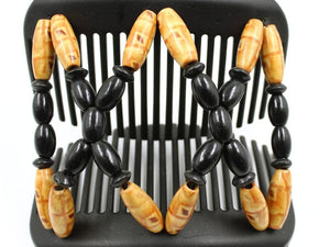 African Butterfly Hair Comb - Beada Black 177