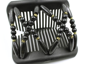 African Butterfly Hair Comb - Beada Black 178