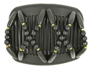 African Butterfly Hair Comb - Beada Black 178