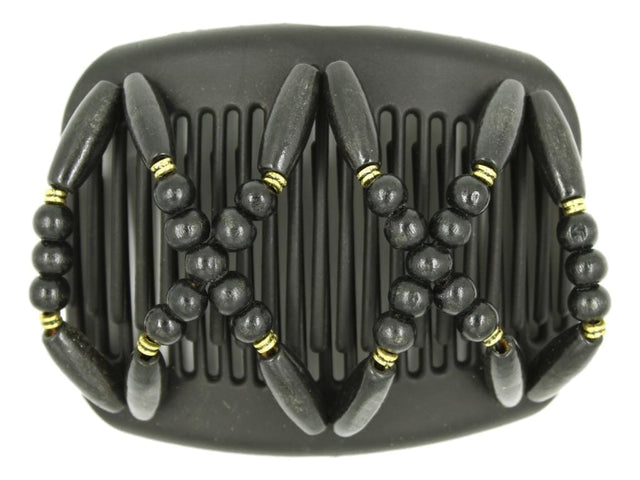 African Butterfly Hair Comb - Beada Black 178