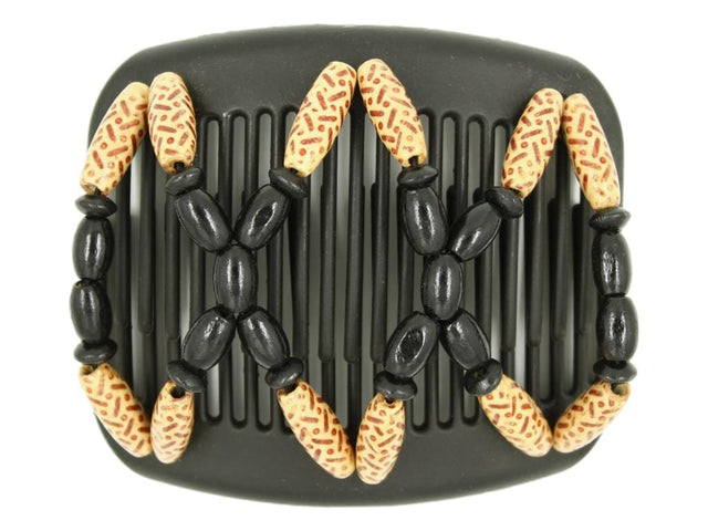 African Butterfly Hair Comb - Beada Black 180