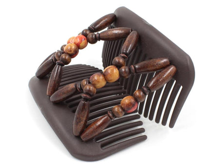 African Butterfly Hair Comb - Beada Brown 232
