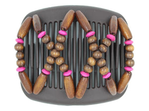 African Butterfly Hair Comb - Beada Brown 240