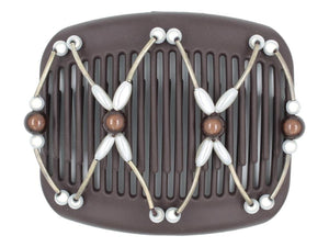 African Butterfly Hair Comb - Beada Tube Brown 65