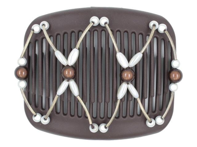 African Butterfly Hair Comb - Beada Tube Brown 65