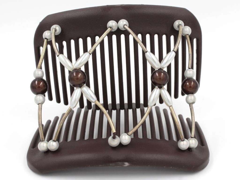 African Butterfly Hair Comb - Beada Tube Brown 65