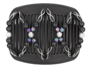 African Butterfly Hair Comb - Dalena Black 144