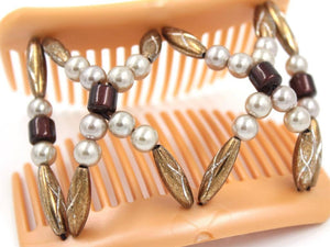African Butterfly Hair Comb - Dalena Blonde Pearl 24