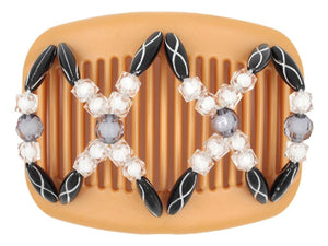 African Butterfly Hair Comb - Dalena Blonde Pearl 25