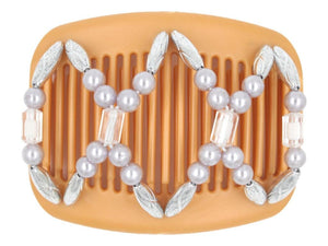 African Butterfly Hair Comb - Dalena Blonde Pearl 26