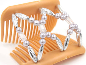 African Butterfly Hair Comb - Dalena Blonde Pearl 26