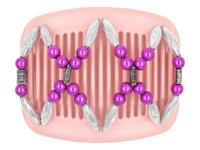 African Butterfly Hair Comb - Dalena Pink Pearl 10
