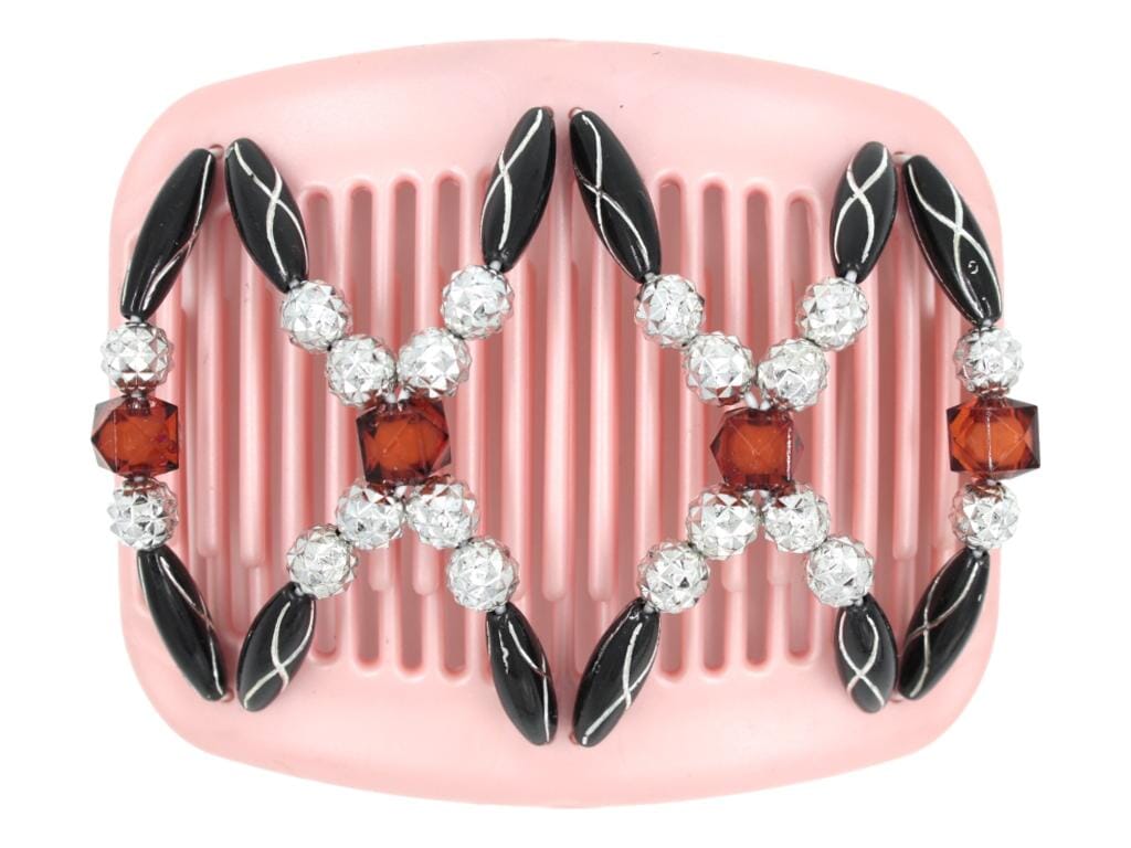 African Butterfly Hair Comb - Dalena Pink Pearl 11