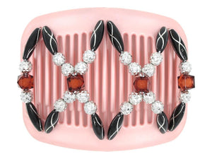 African Butterfly Hair Comb - Dalena Pink Pearl 11