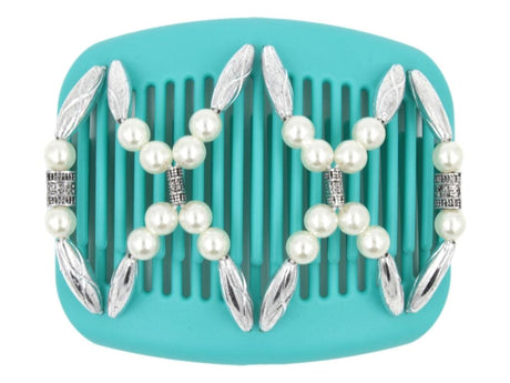 African Butterfly Hair Comb - Dalena Turquoise 12