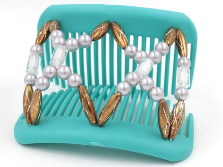 African Butterfly Hair Comb - Dalena Turquoise 14
